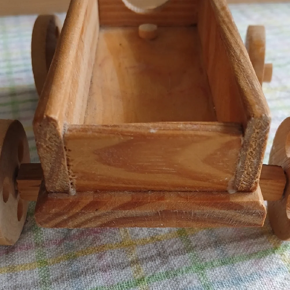 Wooden Apple Cart Decor As Is